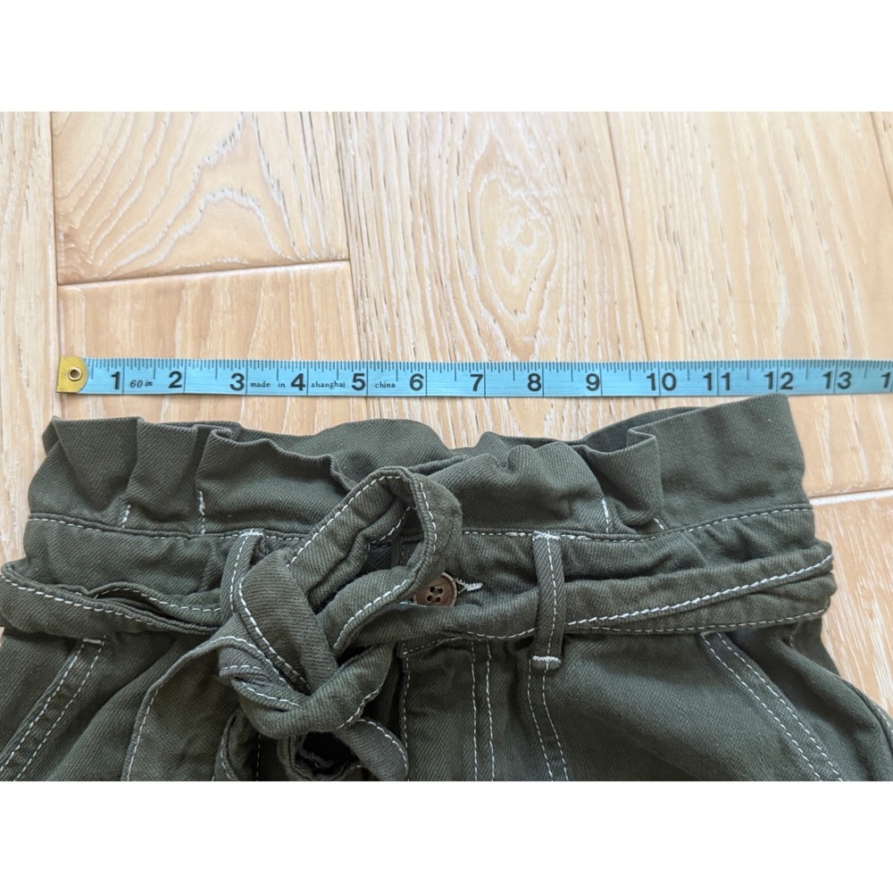 FREE PEOPLE Womens Skirt Paperbag Waist Contrast Stitch Utility Boho Size 0 - Picture 6 of 7